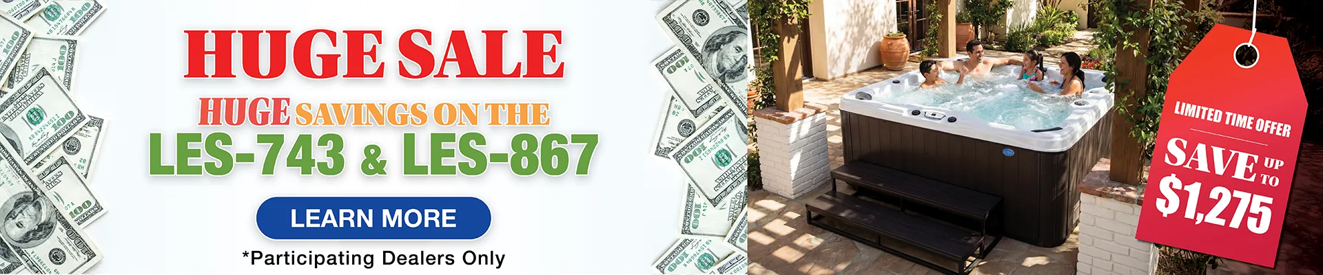 Calspas hot tub being used in a family setting - Mill Villen